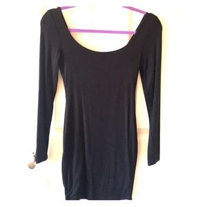 Simple black bodycon dress